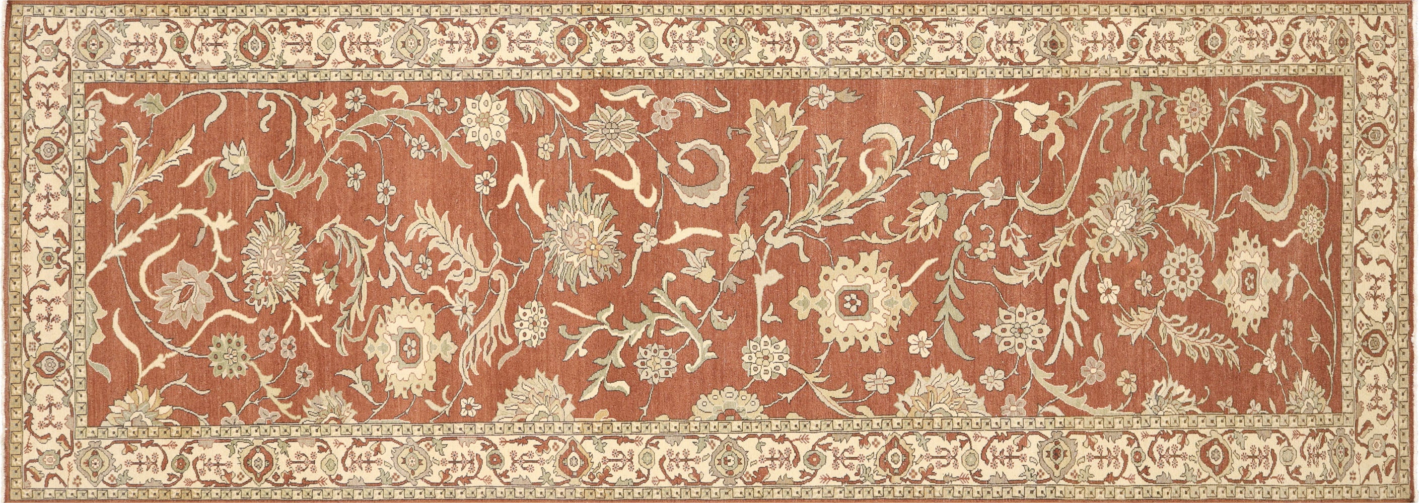 Vintage Egyptian Mahal Rug in Red tones and an All Over pattern. Measuring 6 feet 5 inches x 18 feet 0 inches – SKU 001715