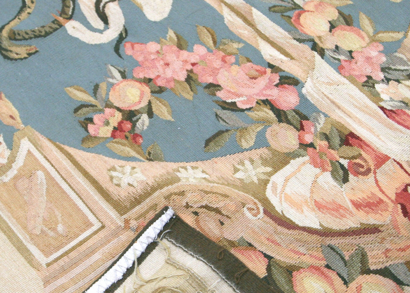 Vintage French Aubusson Tapestry - 4' x 10' - 021228