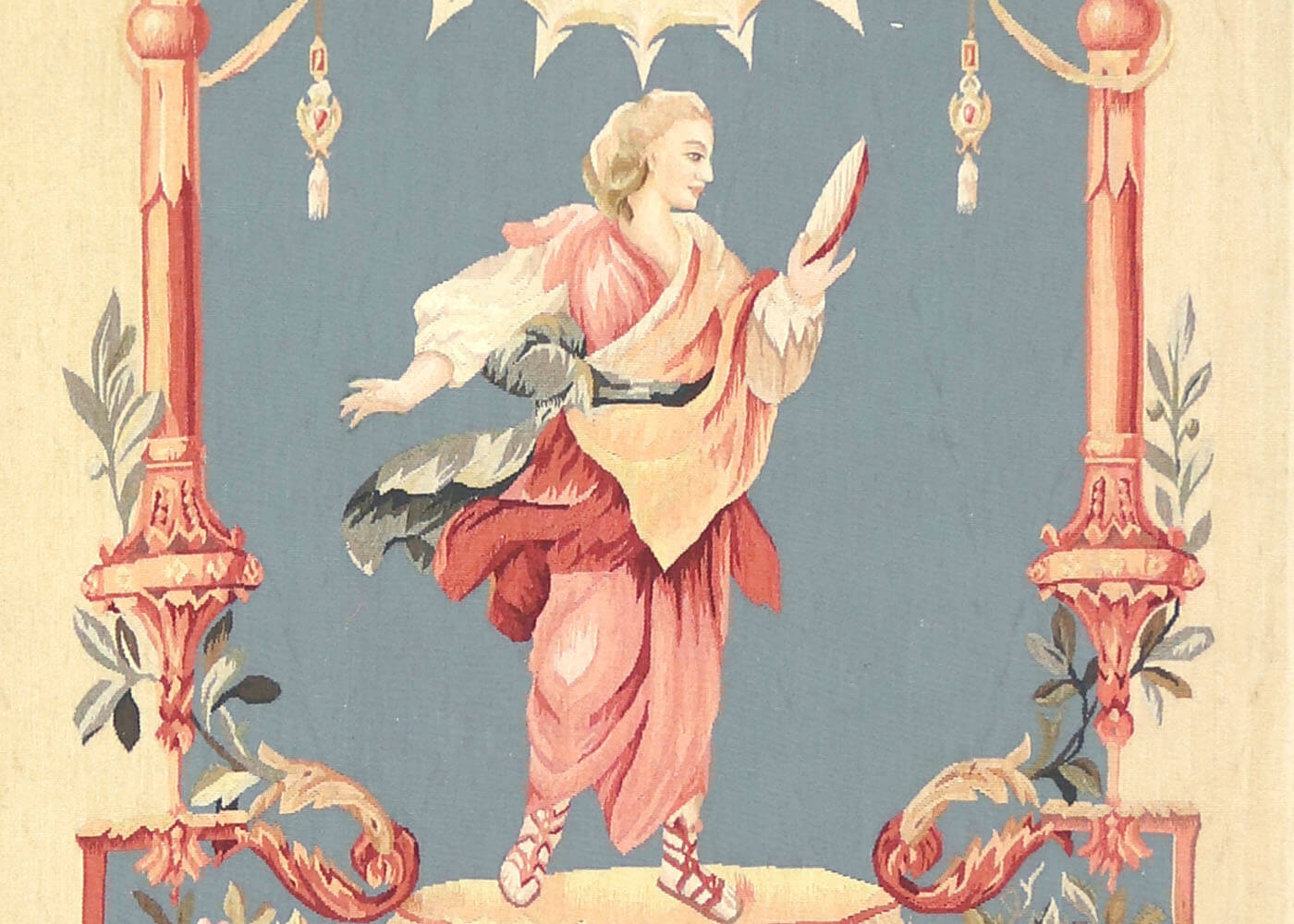 Vintage French Aubusson Tapestry - 4' x 10' - 021228