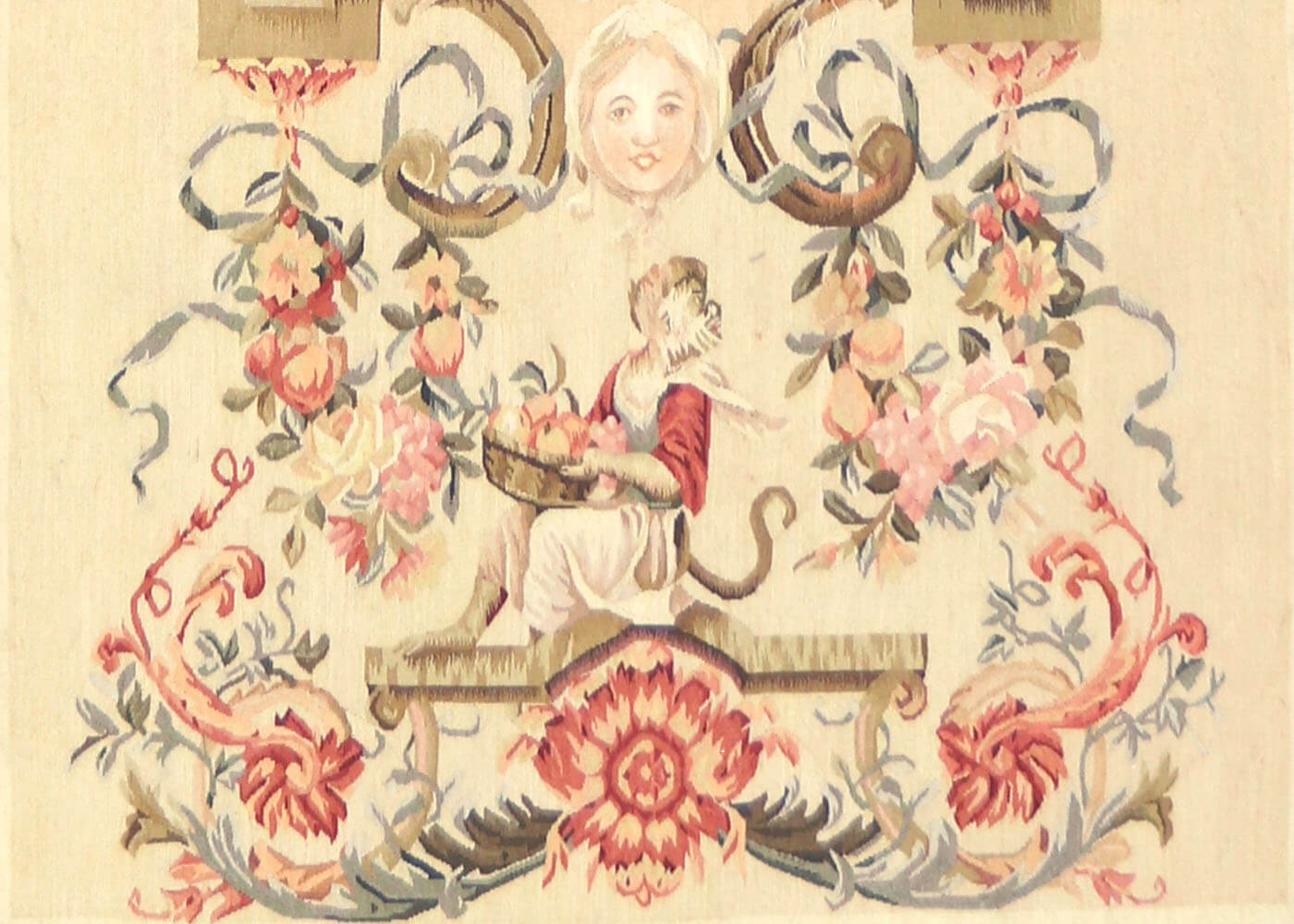 Vintage French Aubusson Tapestry - 4' x 10' - 021228