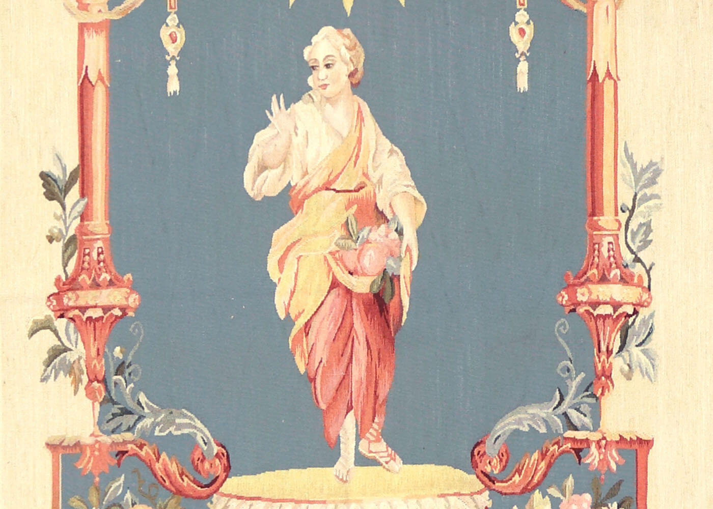 Vintage French Aubusson Tapestry - 4'2" x 10'3" - 021230