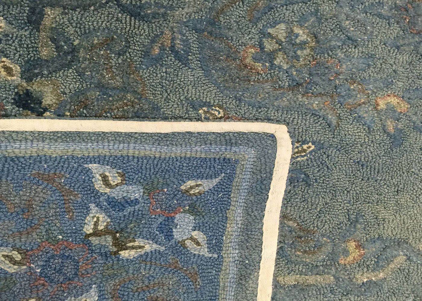 Vintage OverDyed Hook Rug - 8'8" x 11'6" - 021374