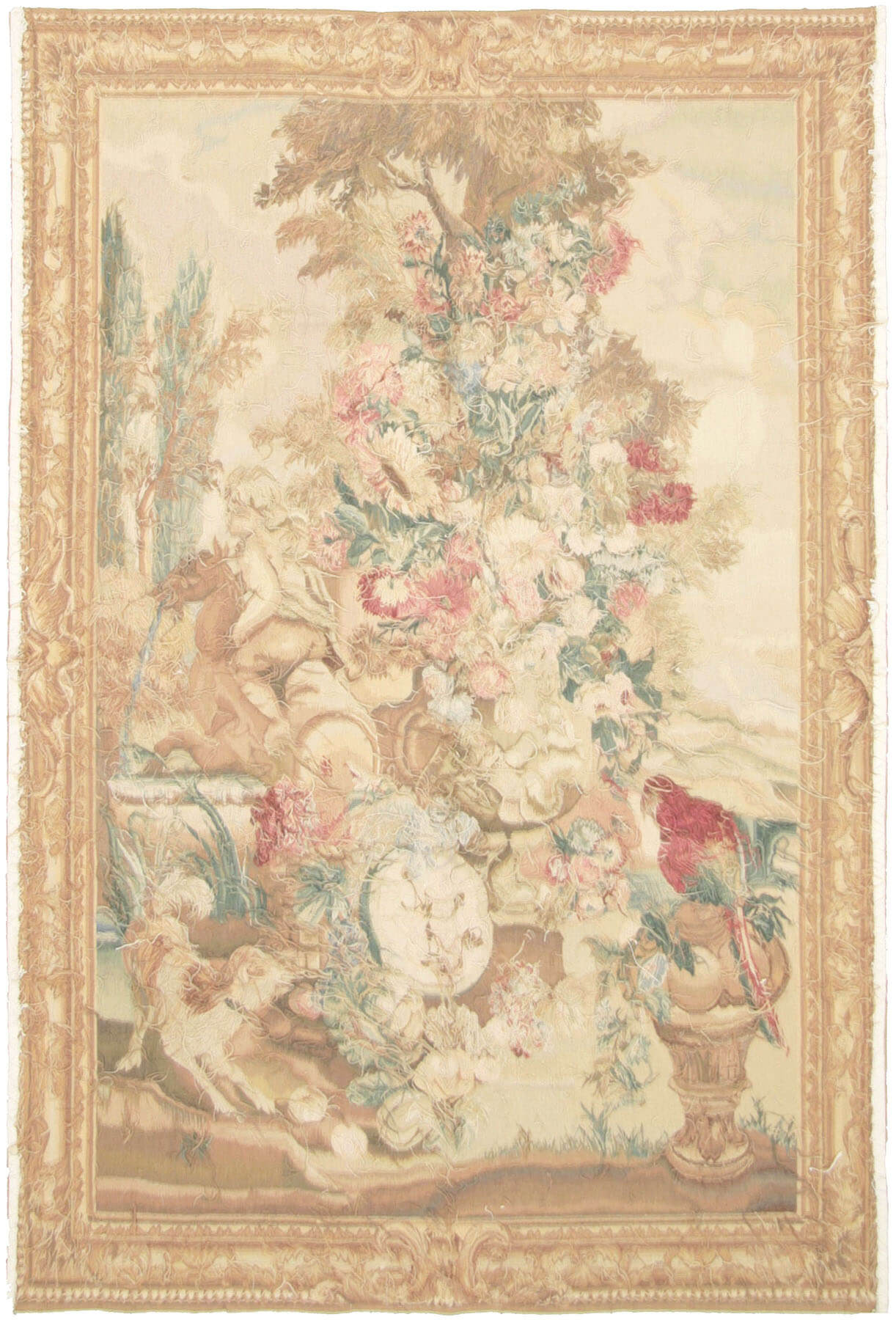 Vintage French Aubusson Tapestry - 4'5" x 6'6" - 031610