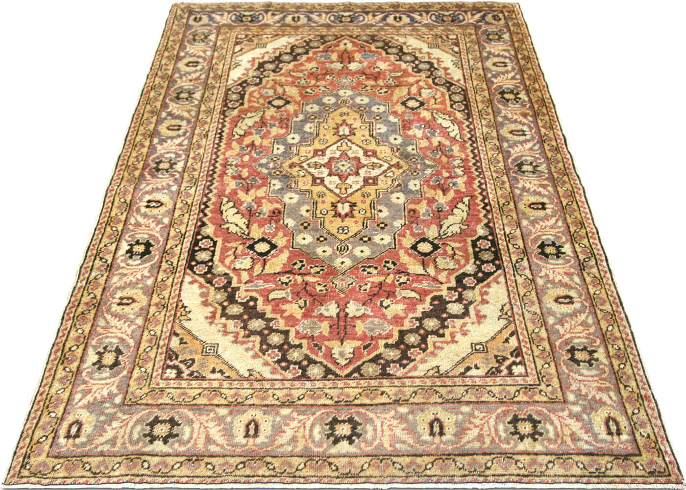 Vintage Turkish Oushak Rug - 4'3" x 5'11" - 063008