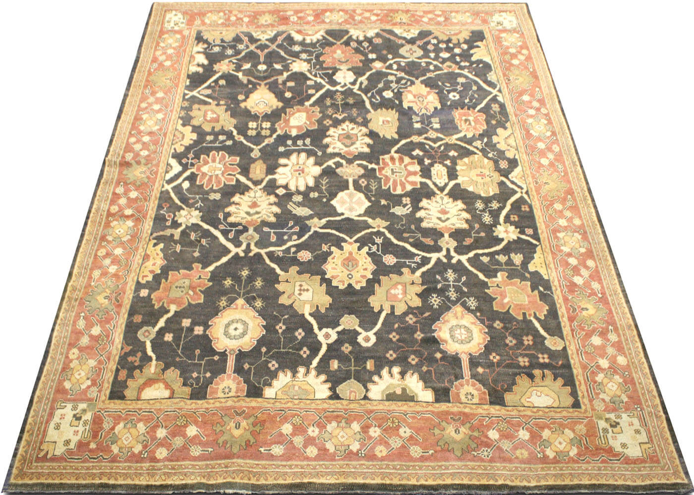 Semi Antique Turkish Oushak Rug - 11'4" x 13'9" - 063200