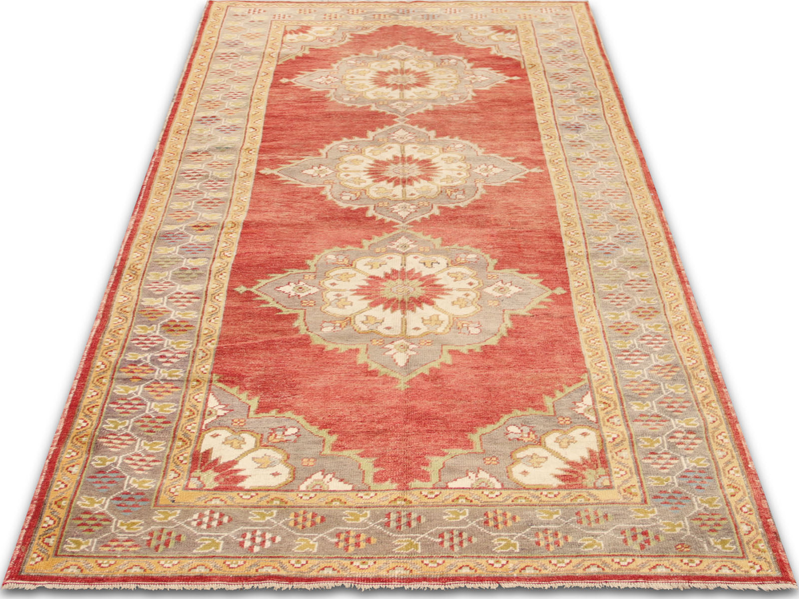 Vintage Turkish Oushak Rug - 4'6" x 11'