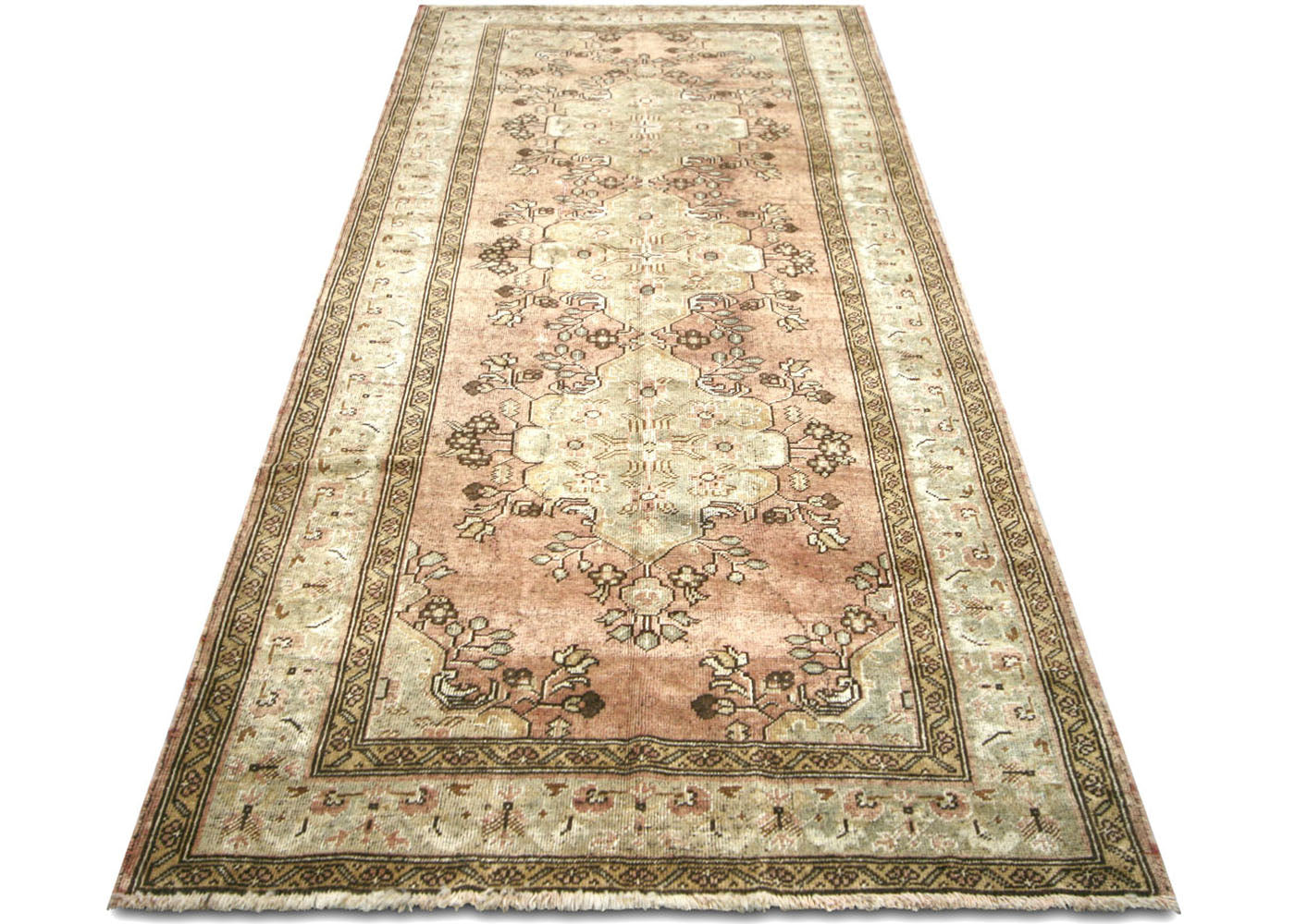 Vintage Turkish Oushak Rug - 4'8" x 11' - 063757