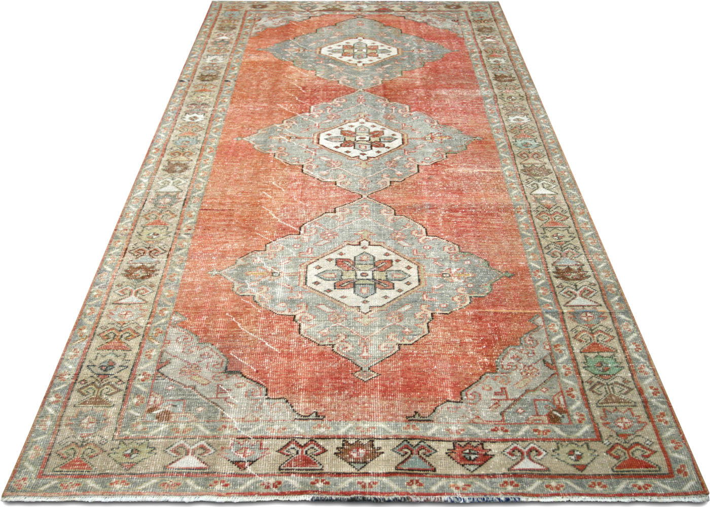 Vintage Turkish Oushak Rug - 4'8" x 11'7" - 063761