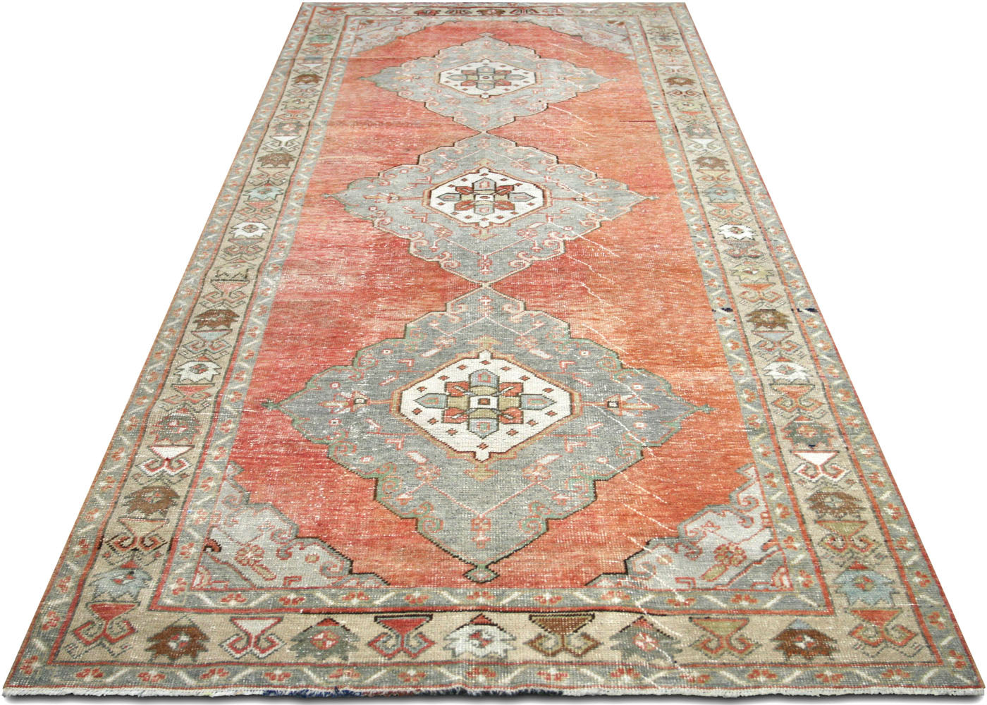 Vintage Turkish Oushak Rug - 4'8" x 11'7" - 063761