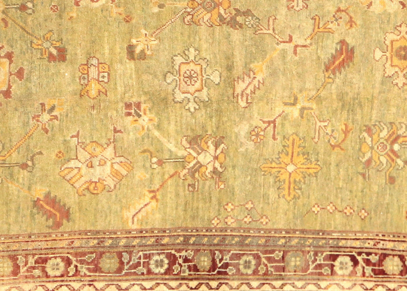 Antique Turkish Oushak Rug - 13' x 14'2" - 074219