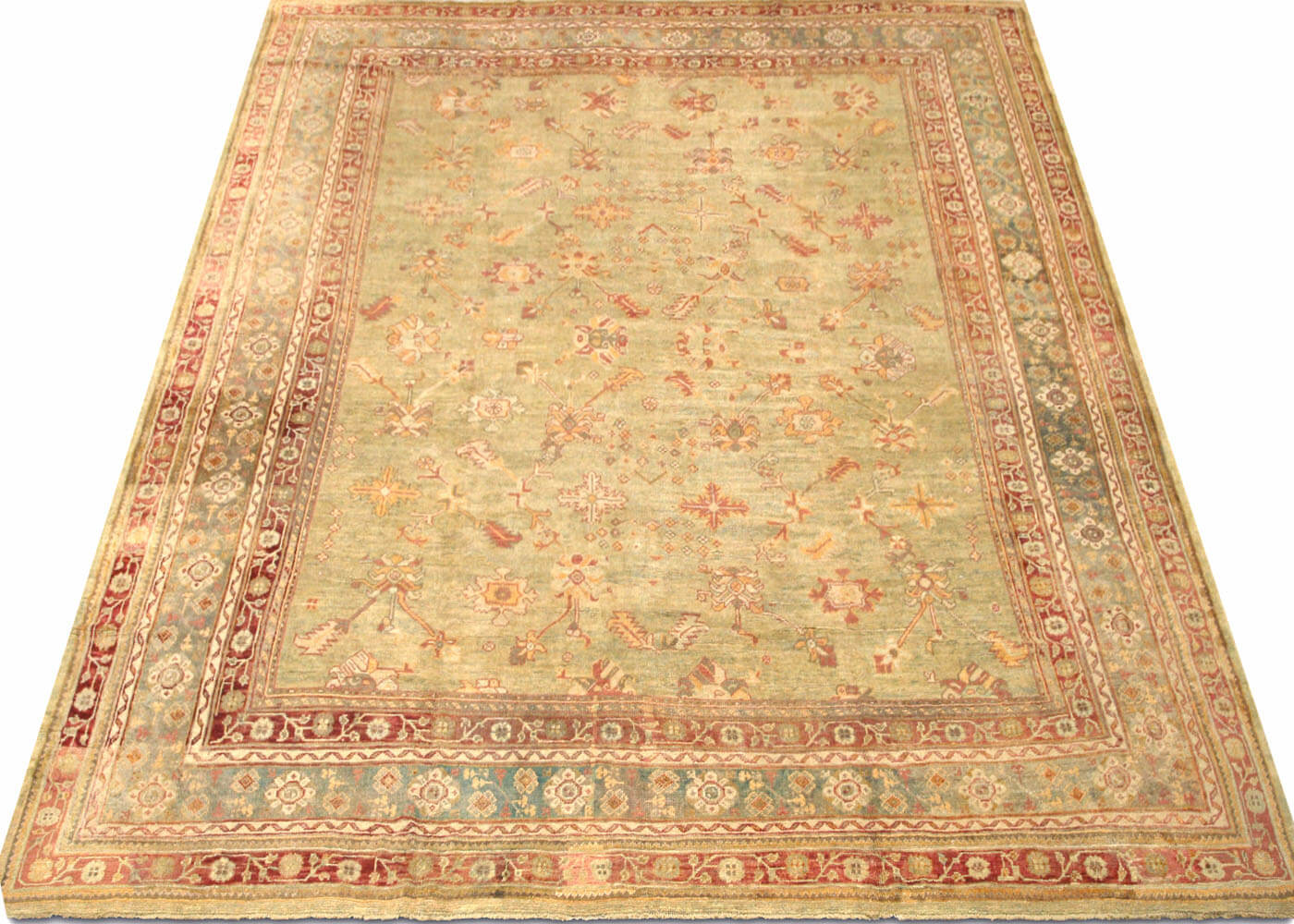 Antique Turkish Oushak Rug - 13' x 14'2" - 074219