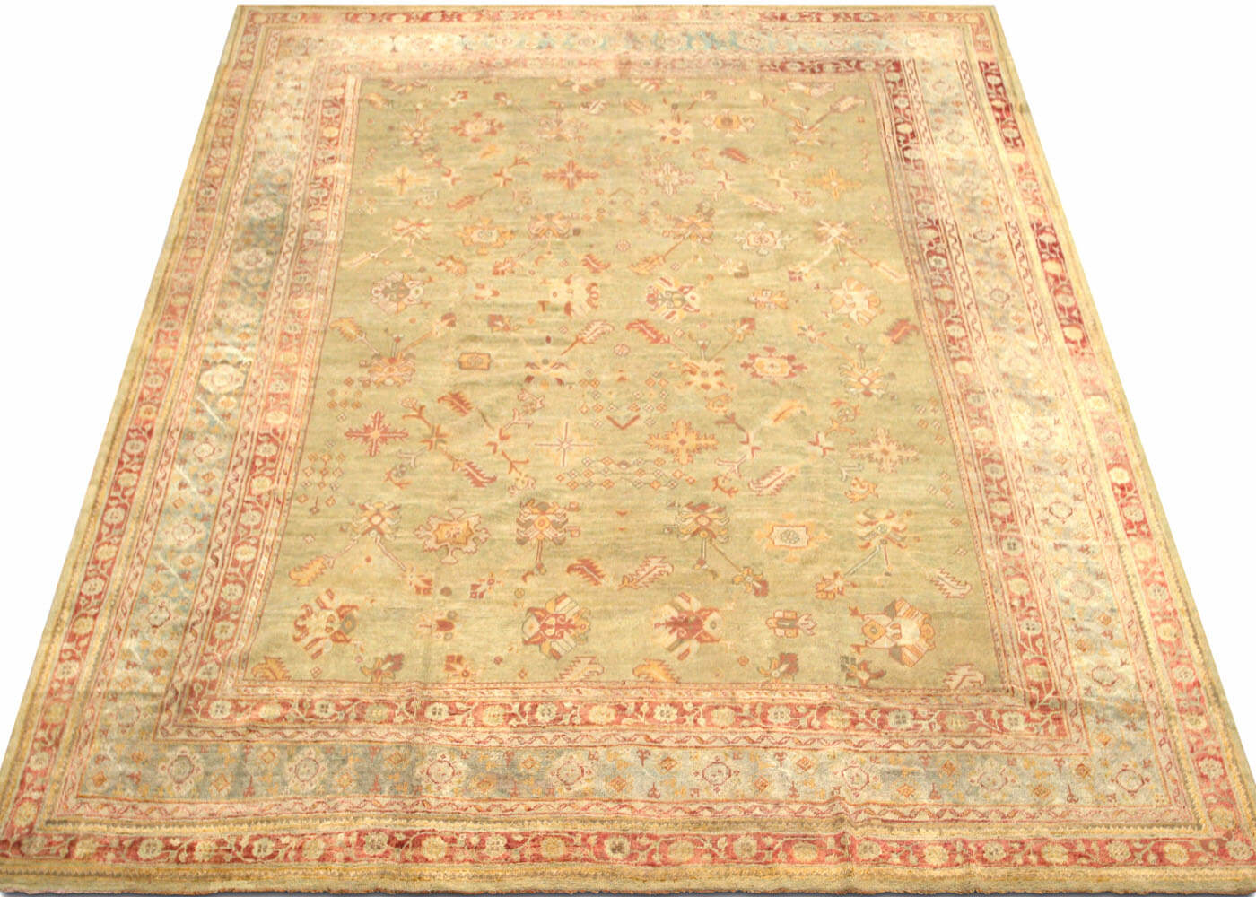 Antique Turkish Oushak Rug - 13' x 14'2" - 074219