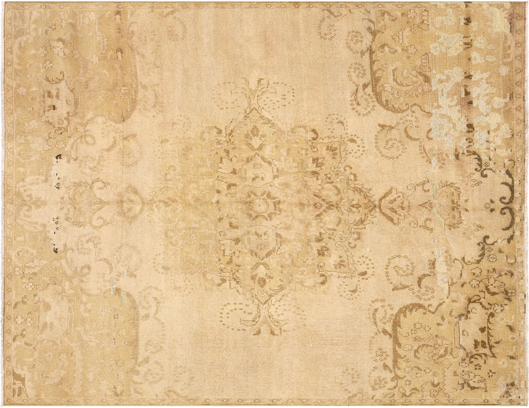 Vintage Turkish Oushak Rug - 6'7" x 8'4" - 074376