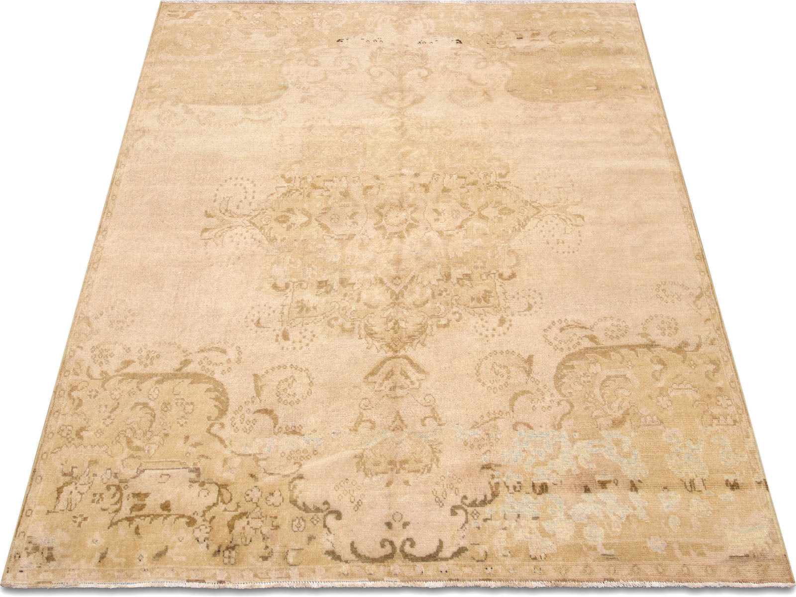 Vintage Turkish Oushak Rug - 6'7" x 8'4" - 074376
