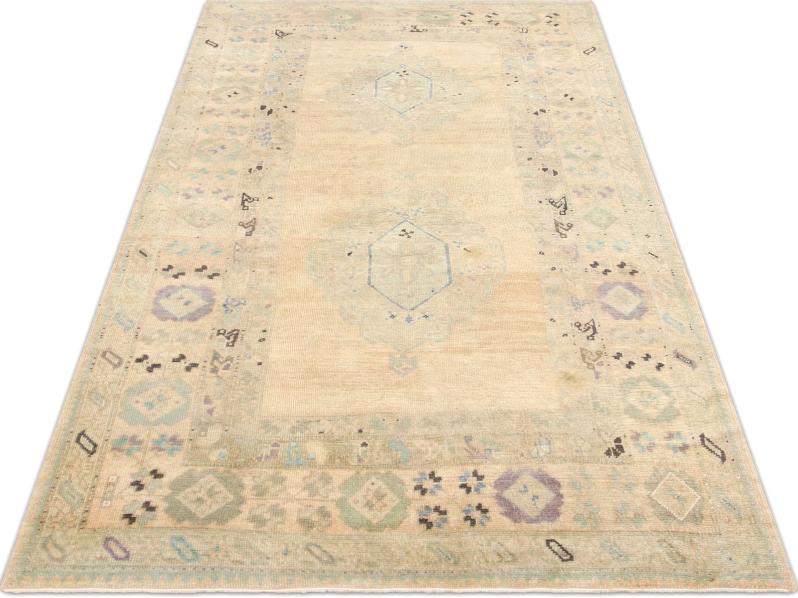 Vintage Turkish Oushak Rug - 5'6" x 11'
