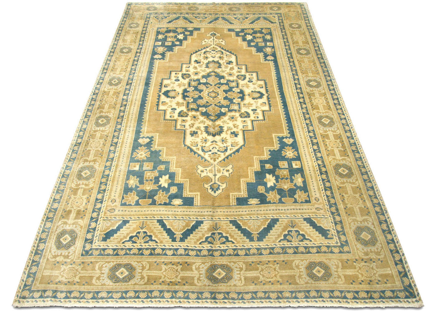 Vintage Turkish Oushak Rug - 6'4" x 11'9" - 074552