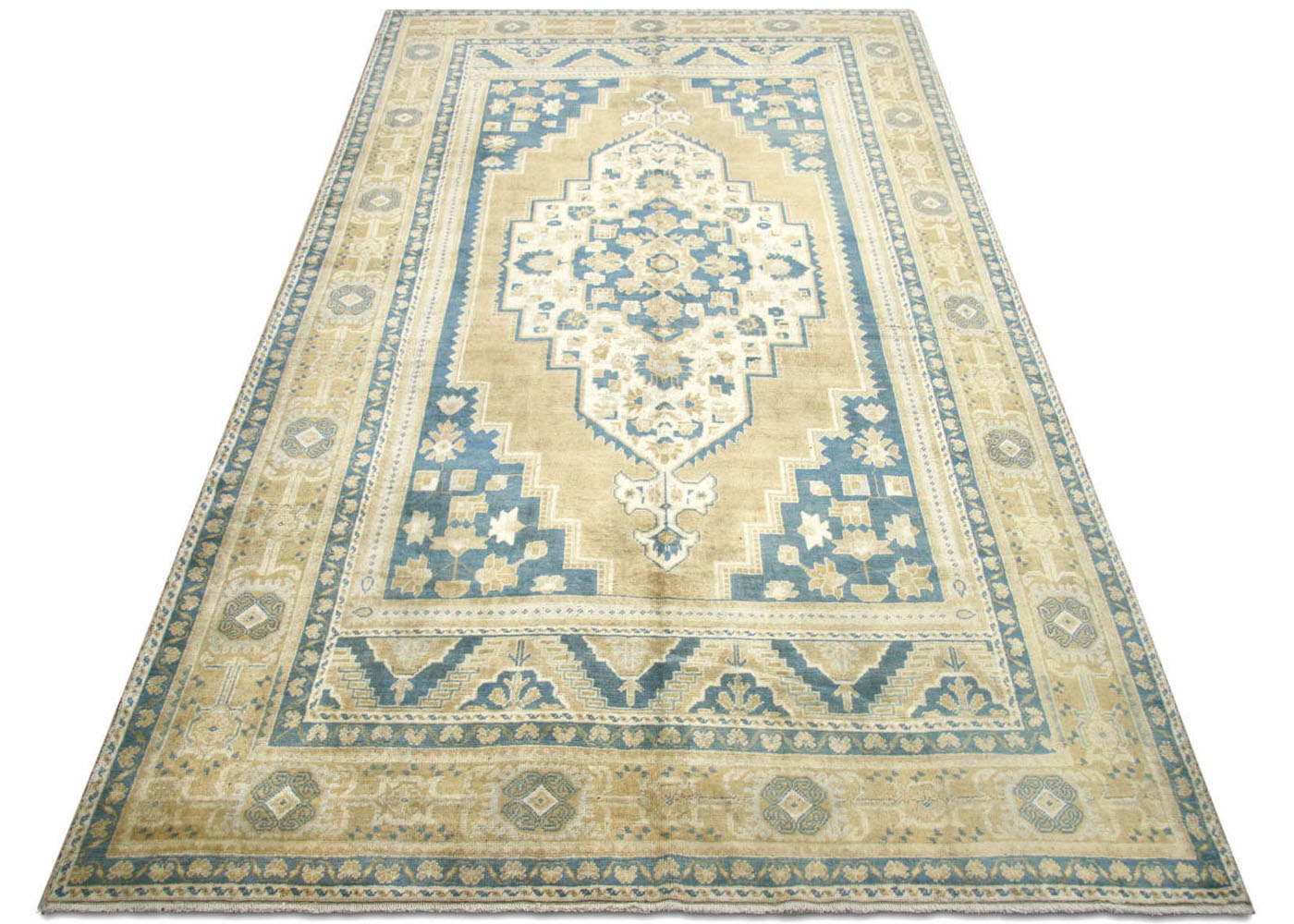 Vintage Turkish Oushak Rug - 6'4" x 11'9" - 074552
