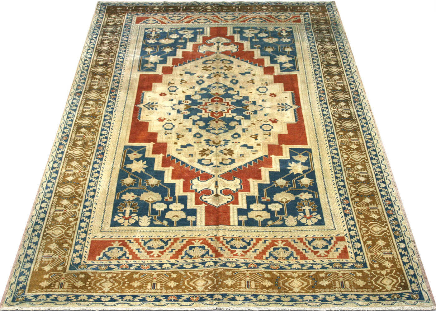 Vintage Turkish Oushak Rug - 7'7" x 11' - 074555