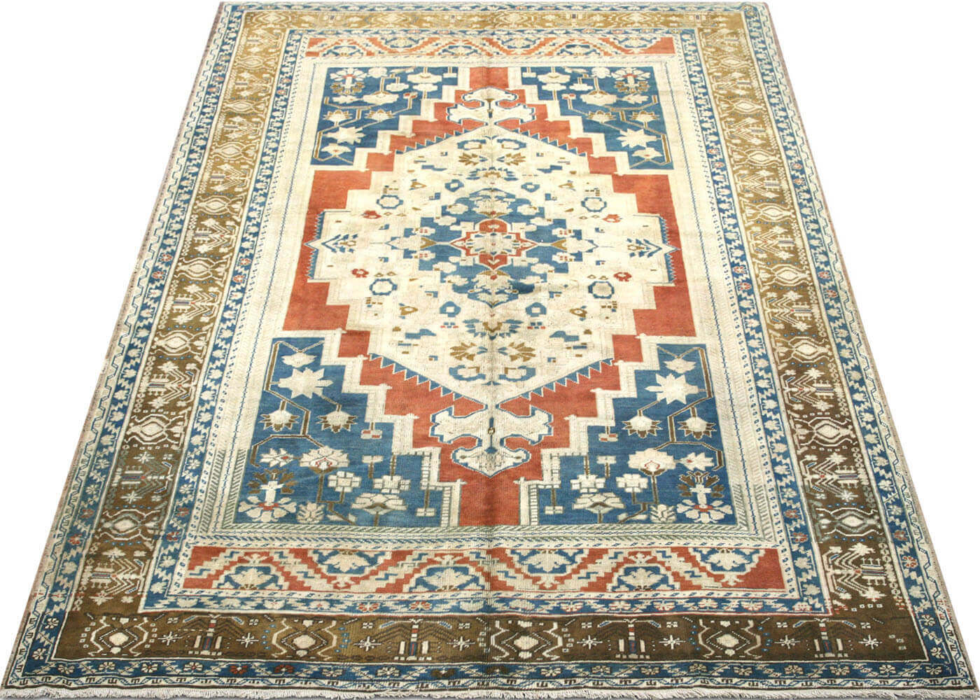 Vintage Turkish Oushak Rug - 7'7" x 11' - 074555