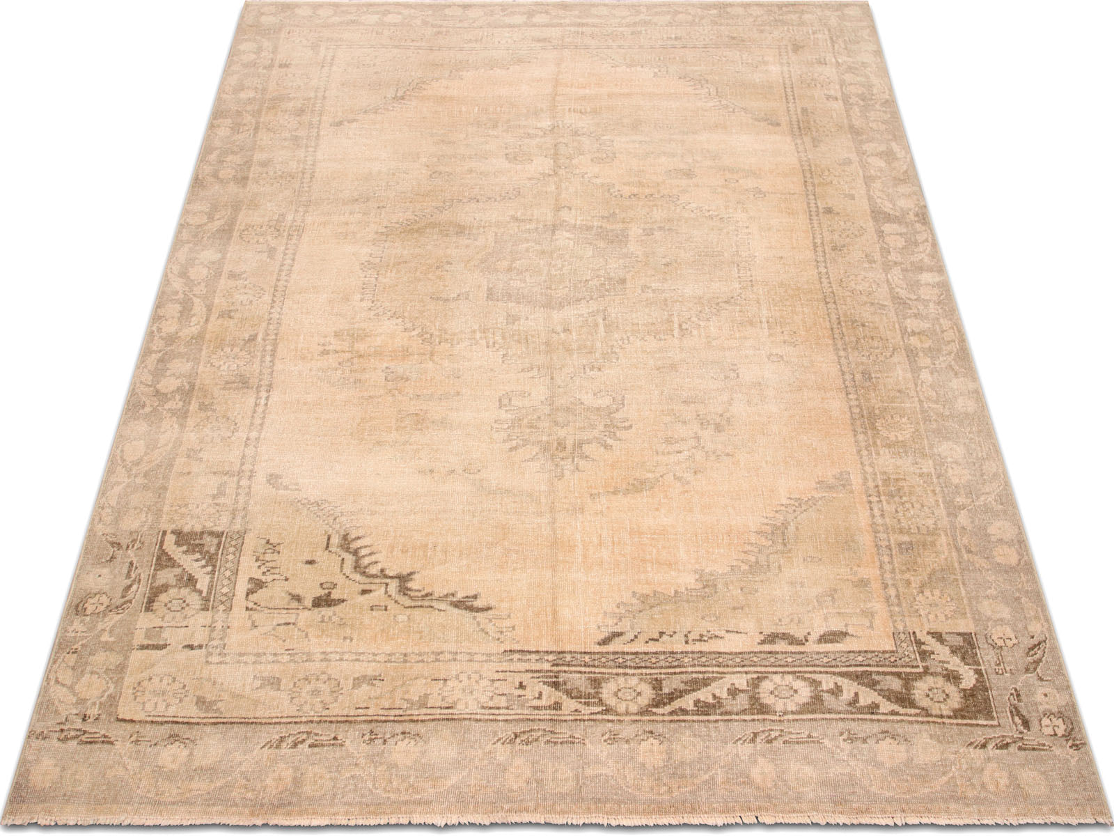 Vintage Turkish Oushak Rug - 6'5" x 9'2" - 074586