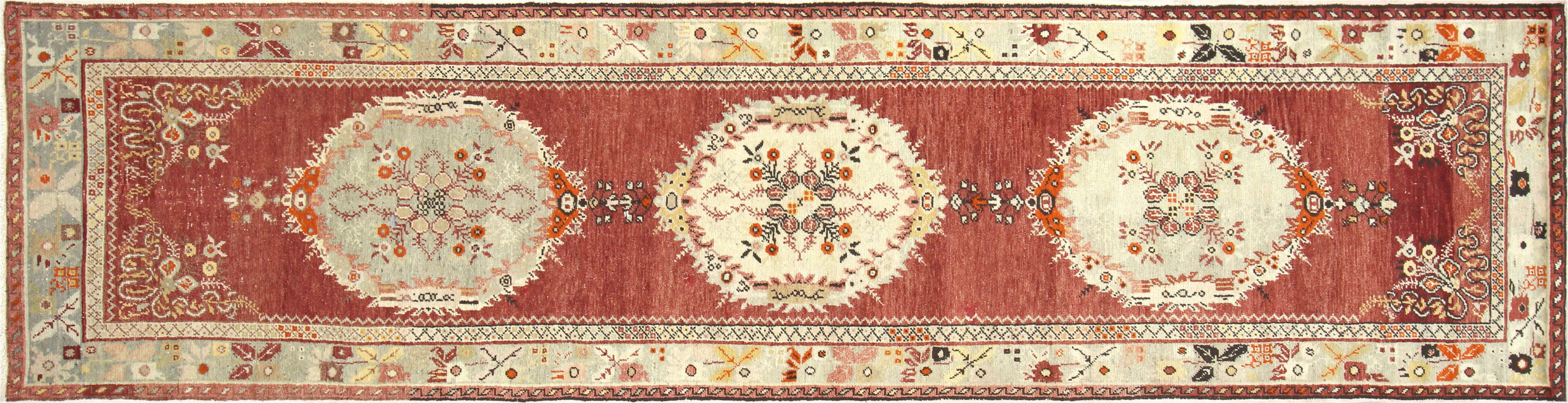 Vintage Turkish Oushak Runner - 3'6" x 13'8" - 074777
