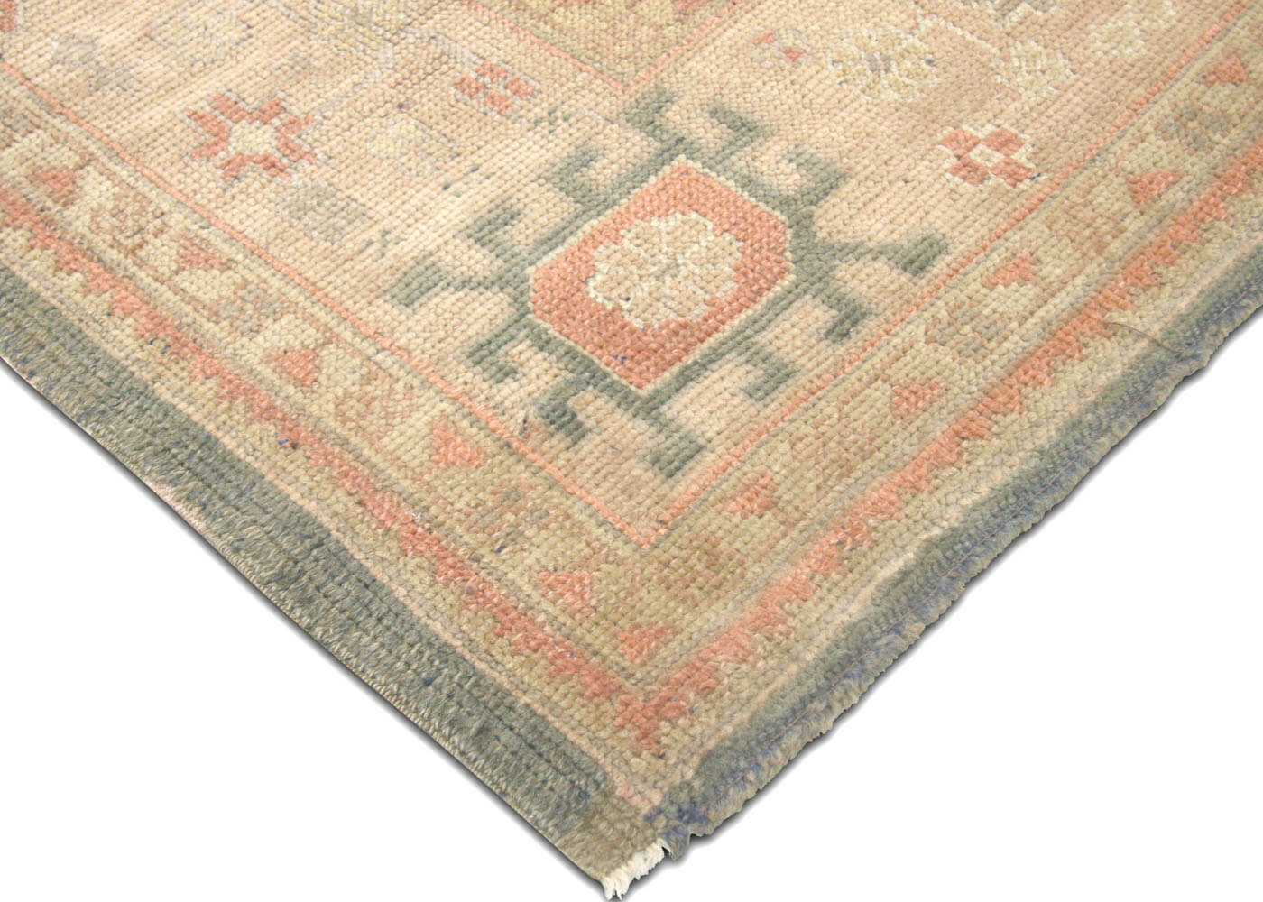 Semi Antique Turkish Oushak Rug - 9'2" x 12'5" - 074780