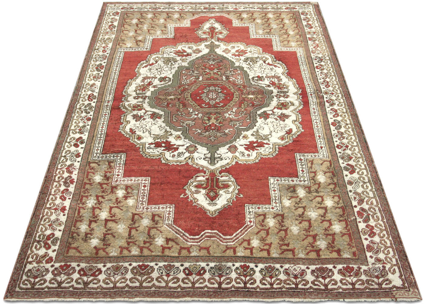 Vintage Turkish Oushak Rug - 4'6" x 6'10" - 075013