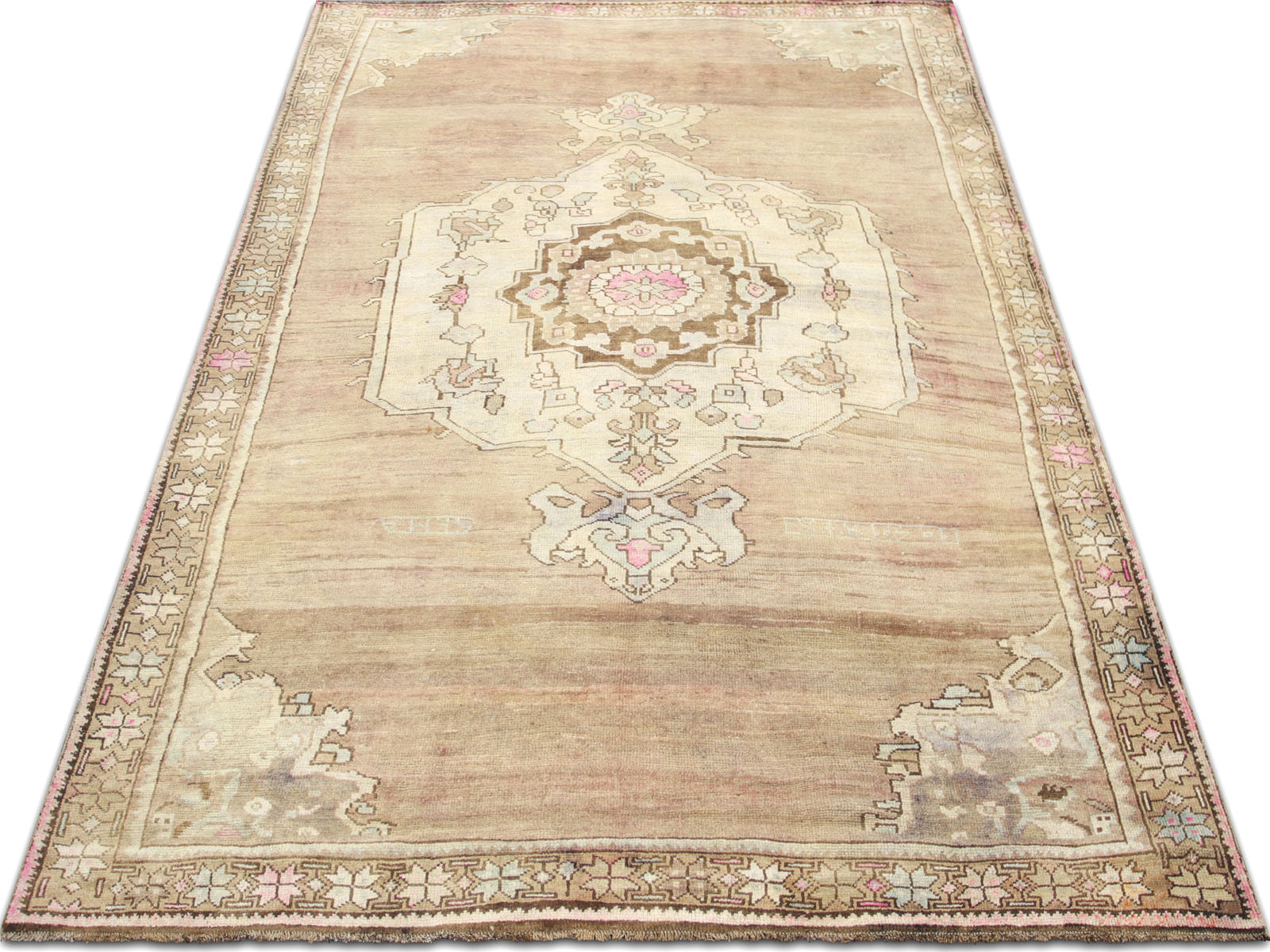 Vintage Turkish Oushak Rug - 7'5" x 12'4" - 075027