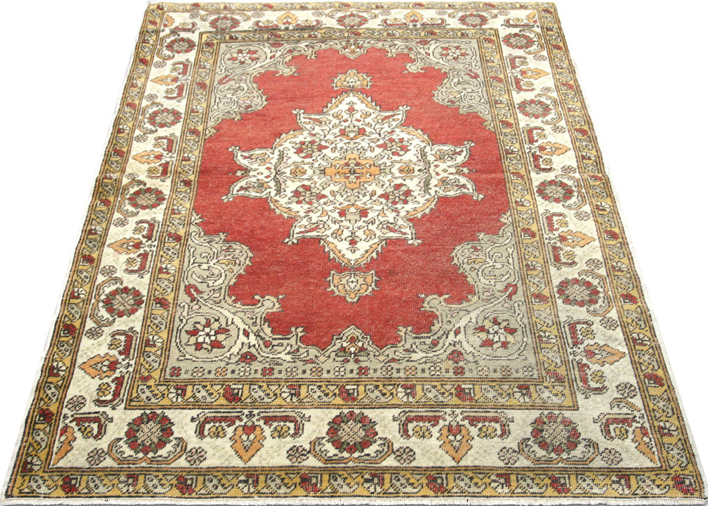Vintage Turkish Oushak Rug - 3'10" x 5'5" - 075092