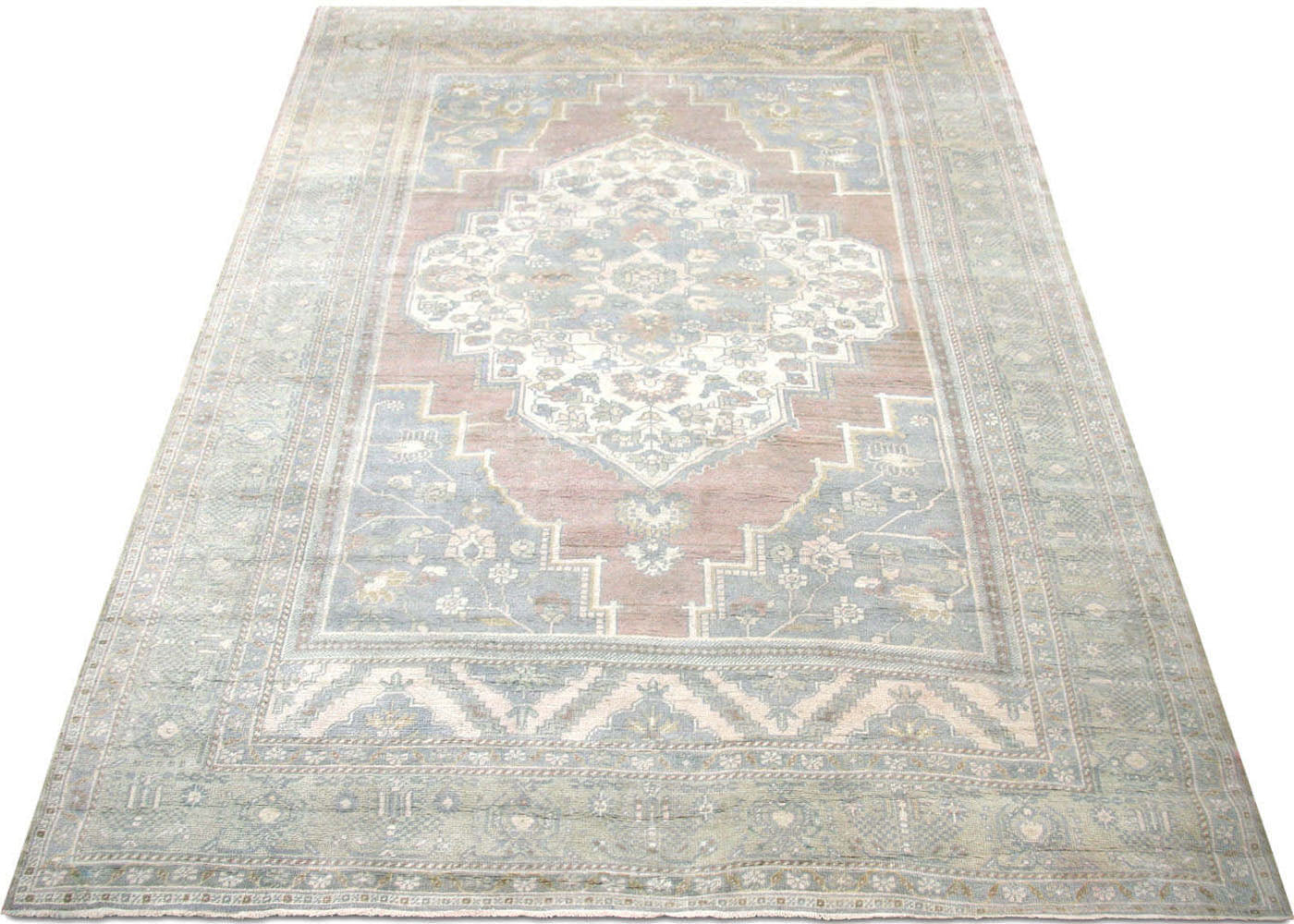Vintage Turkish Oushak Rug - 6'11" x 11' - 075359