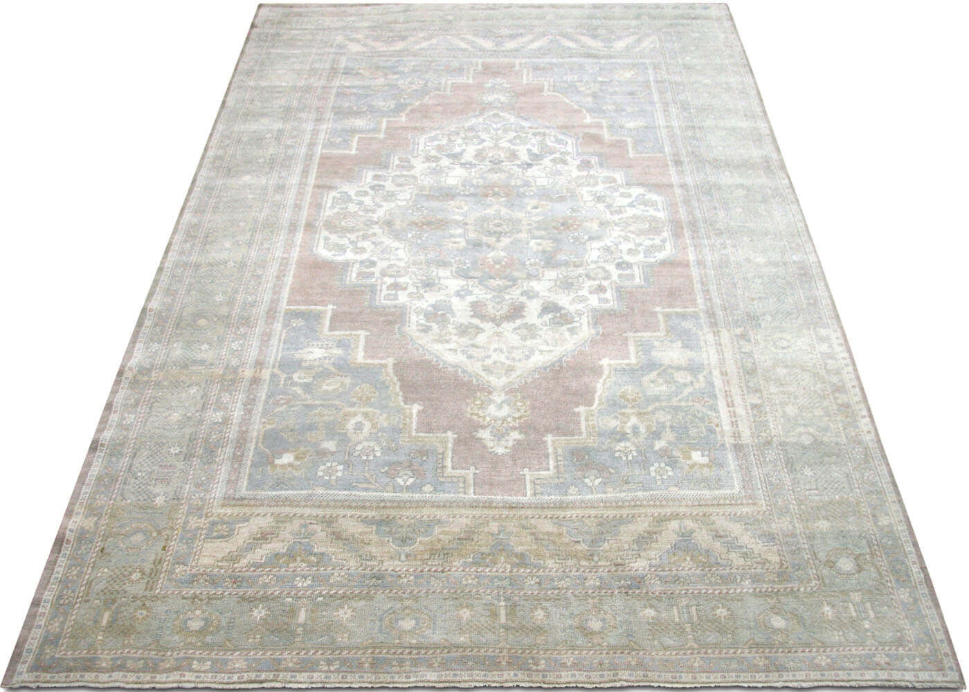 Vintage Turkish Oushak Rug - 6'11" x 11' - 075359