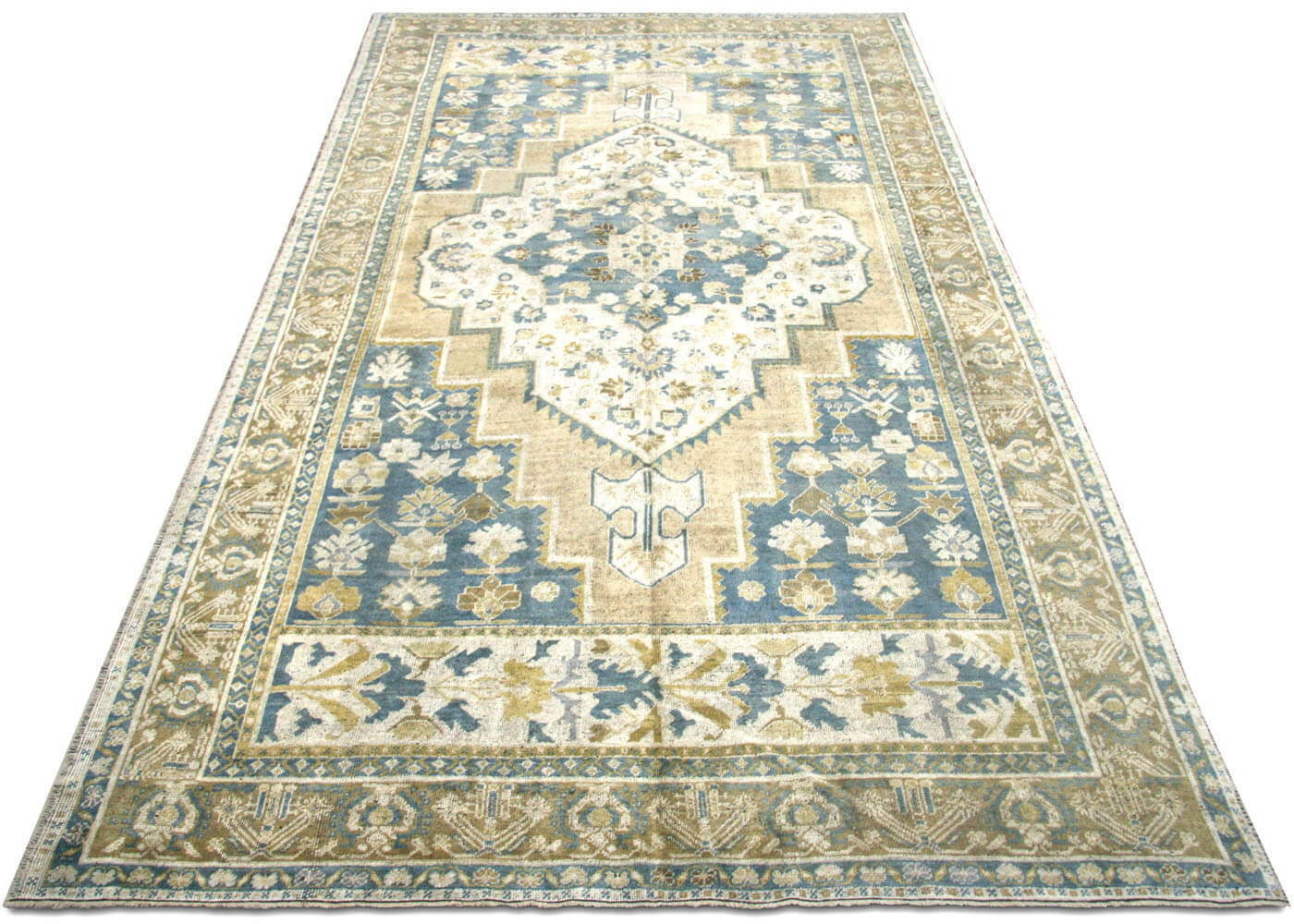 Vintage Turkish Oushak Rug - 7'1" x 12'5" - 075396