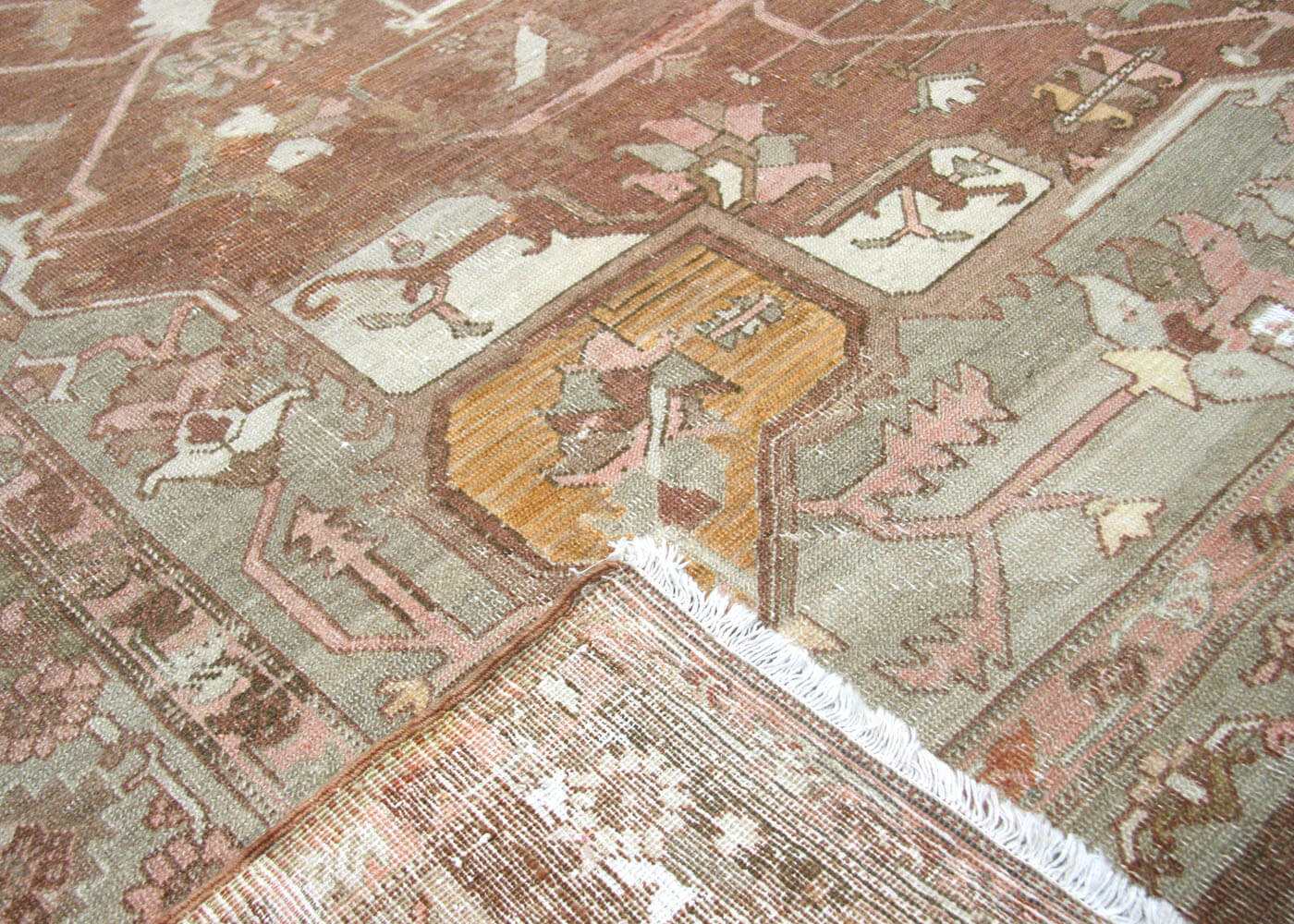 Semi Antique Persian Heriz Rug - 9'9" x 11' - 075452