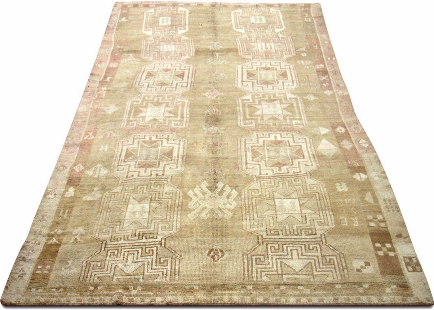 Vintage Turkish Oushak Rug - 7'5" x 13'1" - 075465