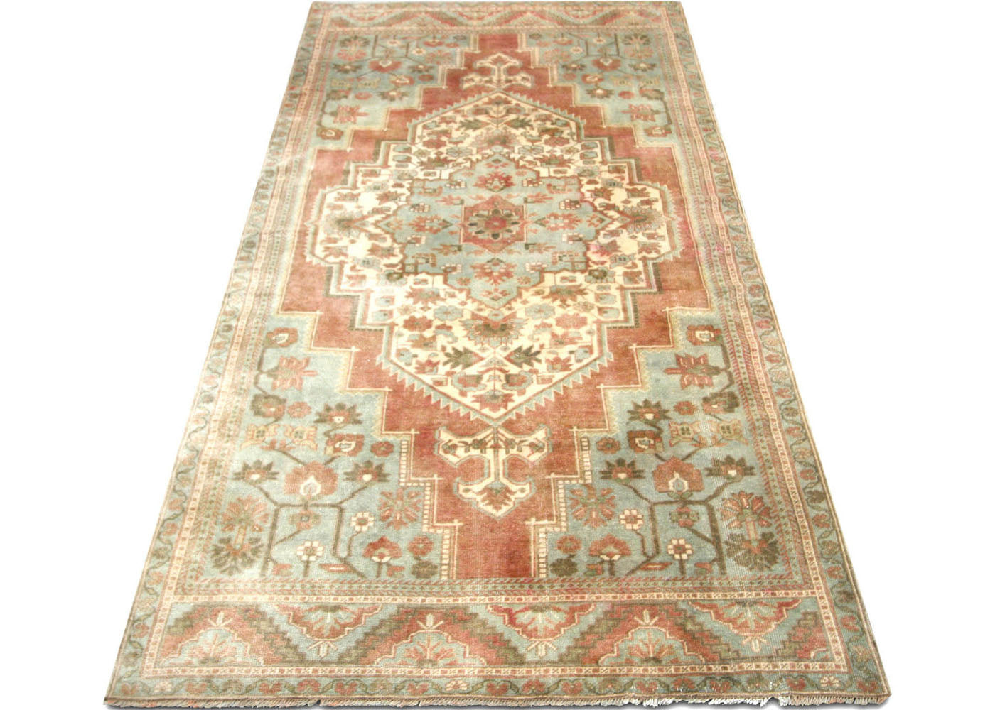 Vintage Turkish Oushak Rug - 4'11" x 10'2" - 075468