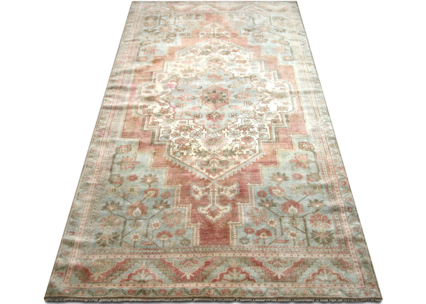 Vintage Turkish Oushak Rug - 4'11" x 10'2" - 075468