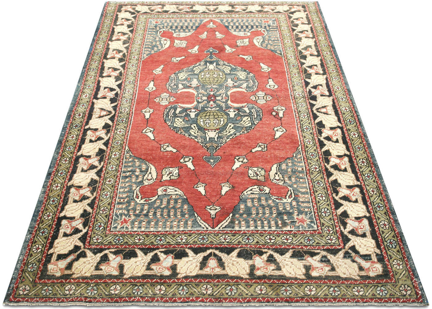 Vintage Turkish Oushak Rug - 4'10" x 7'4" - 088179