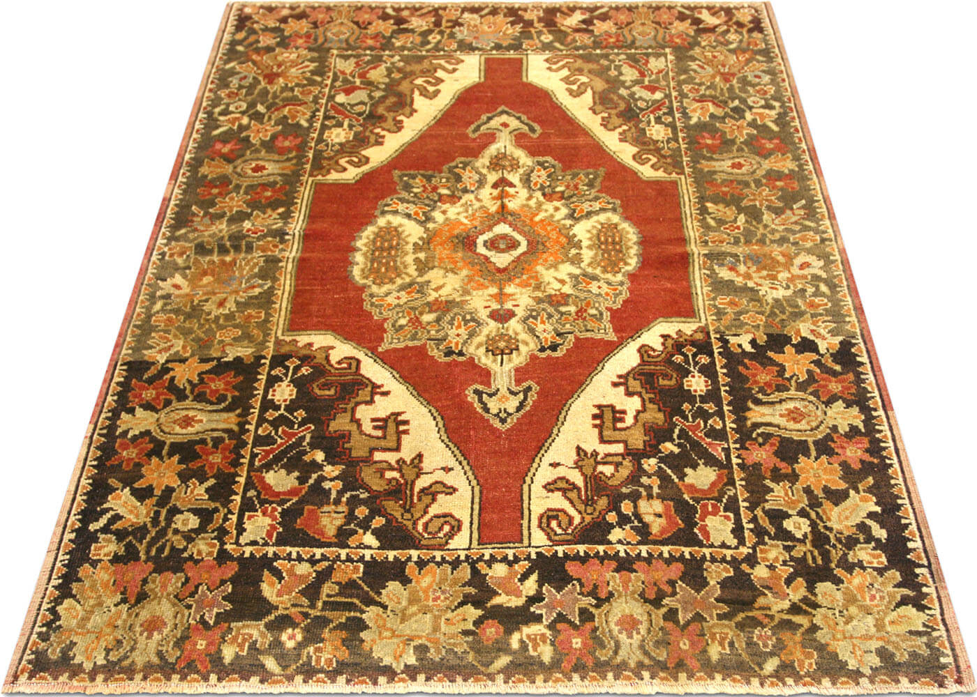 Vintage Turkish Oushak Rug - 4'2" x 5'3" - 088411