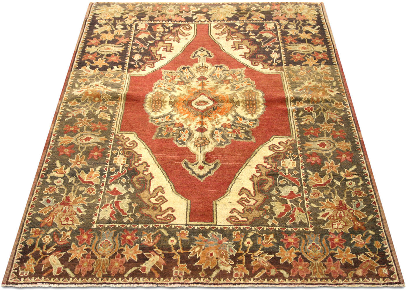 Vintage Turkish Oushak Rug - 4'2" x 5'3" - 088411
