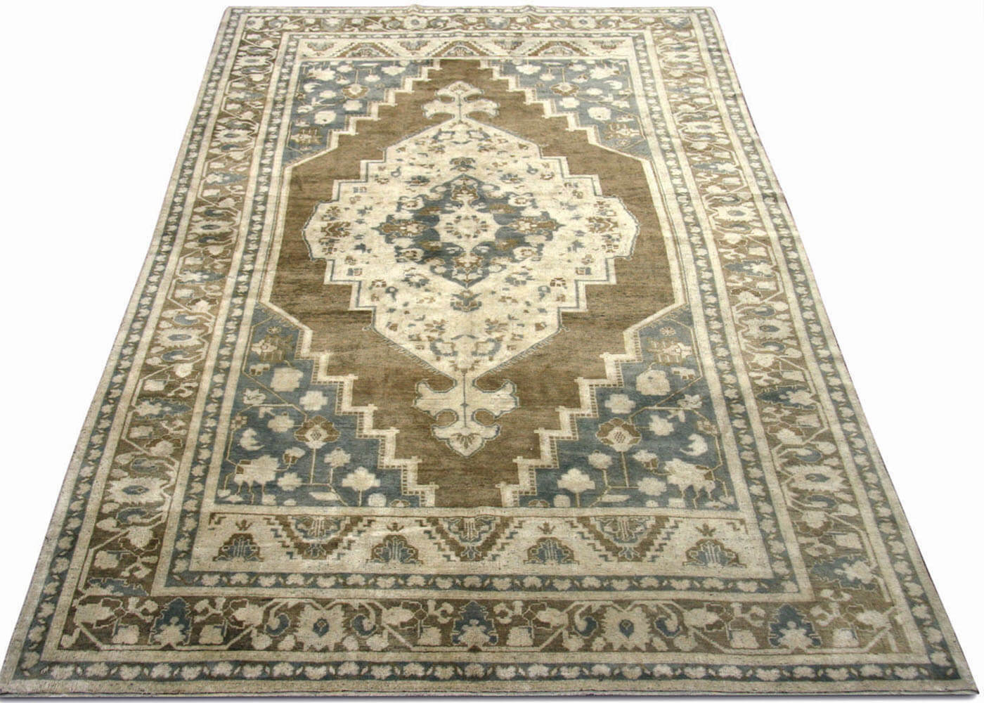 Vintage Turkish Oushak Rug - 6'4" x 11'6" - 088845