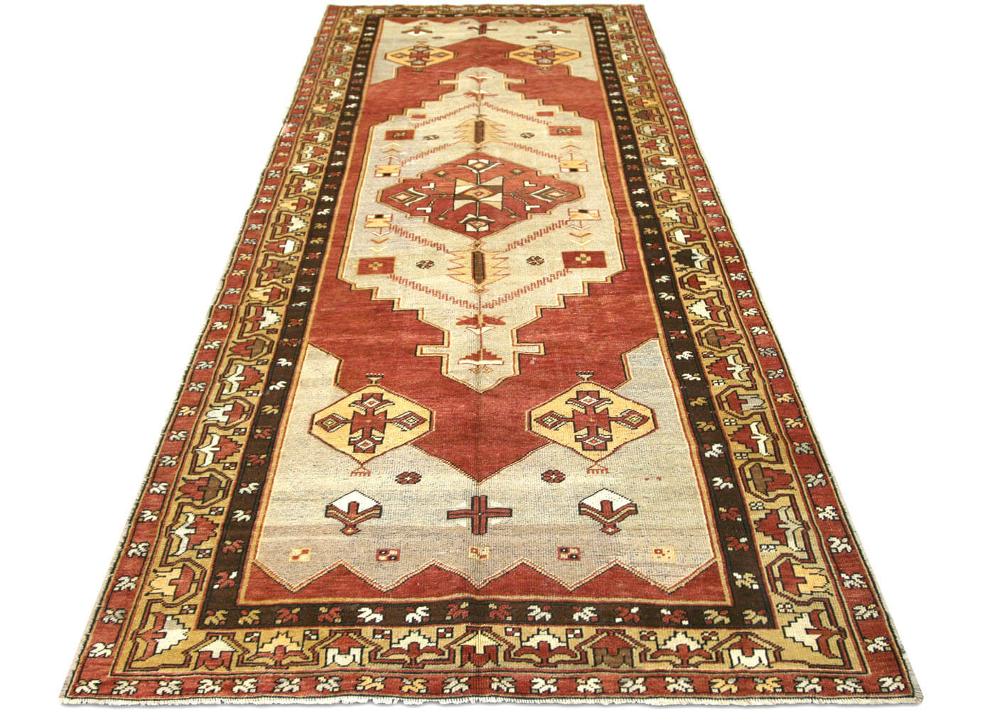Vintage Turkish Oushak Rug - 5' x 12'3" - 088870