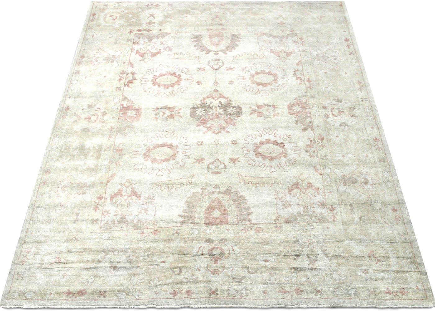 Vintage Turkish Oushak Rug - 8'8" x 11' - 088875