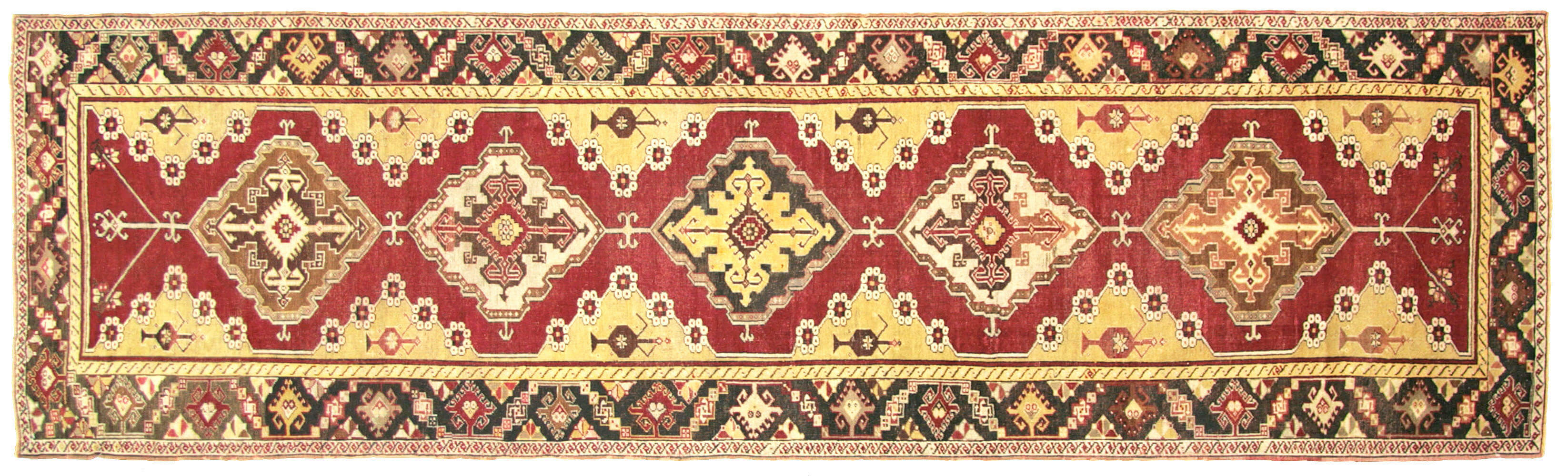 Vintage Turkish Oushak Runner - 3'5" x 12'1" - 088919