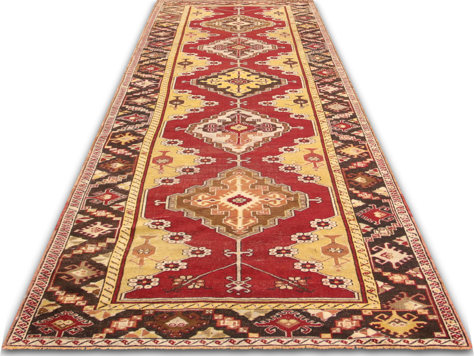 Vintage Turkish Oushak Runner - 3'5" x 12'1"