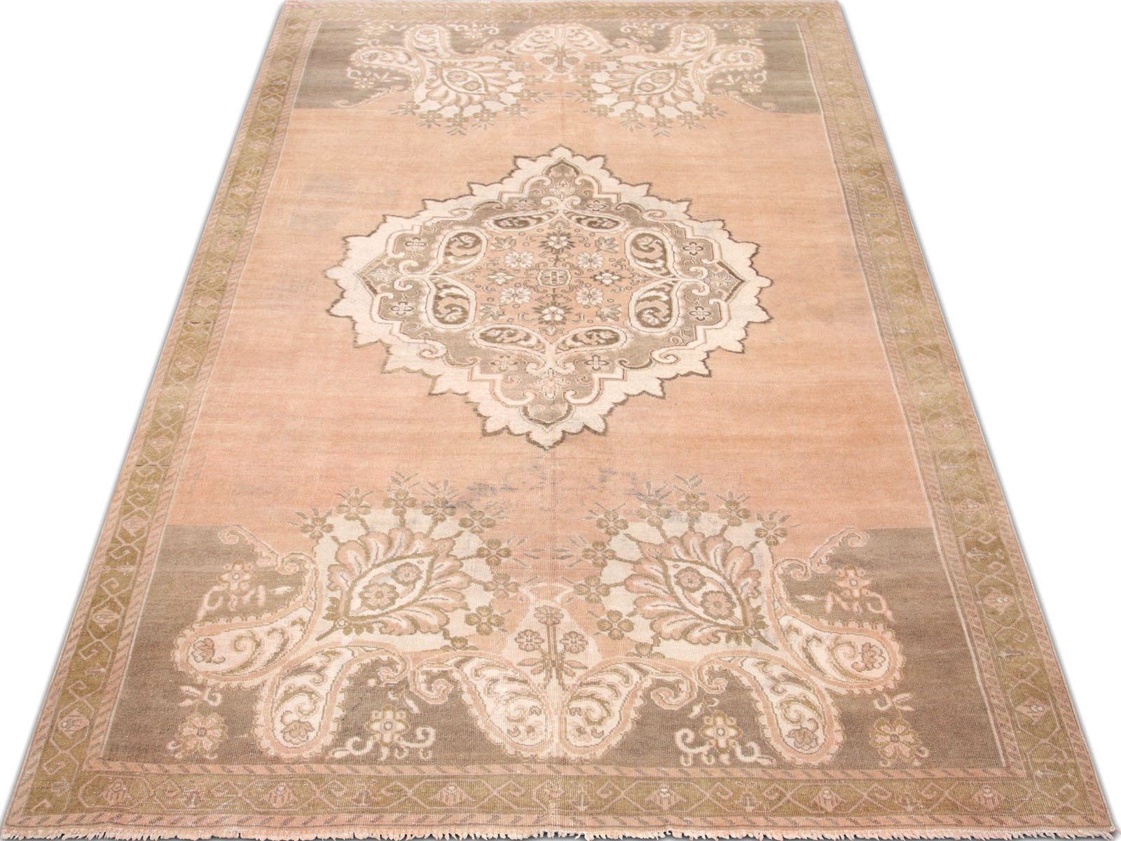 Vintage Turkish Oushak Rug - 6'9" x 11'6" - 088954