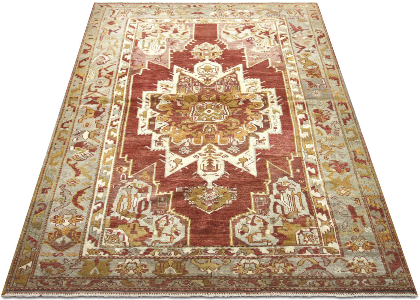 Vintage Turkish Oushak Rug - 4'5" x 6'9" - 088963
