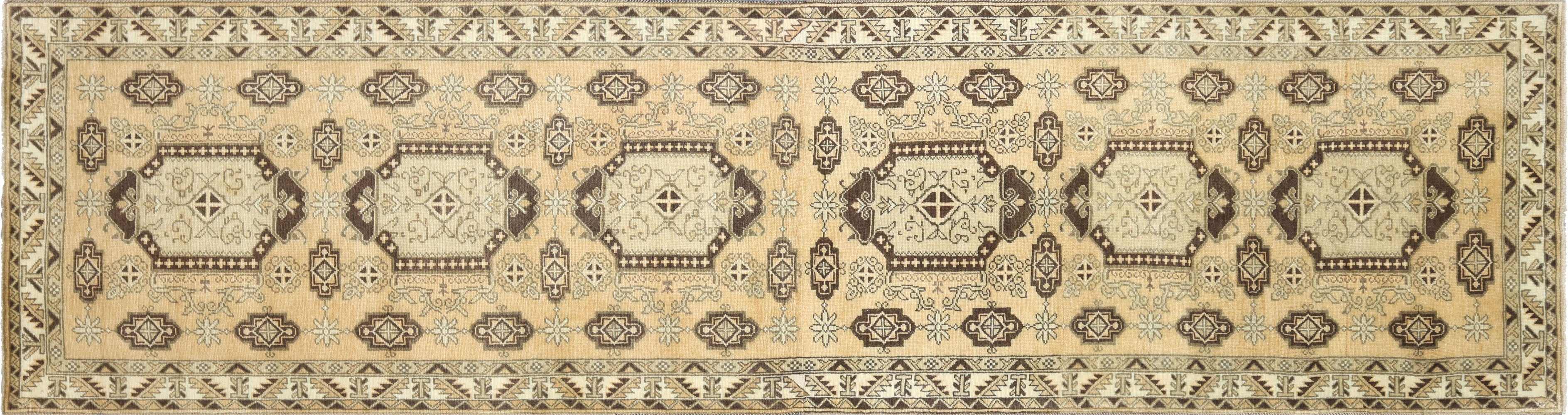 Vintage Turkish Oushak Runner - 3'2" x 11'11"