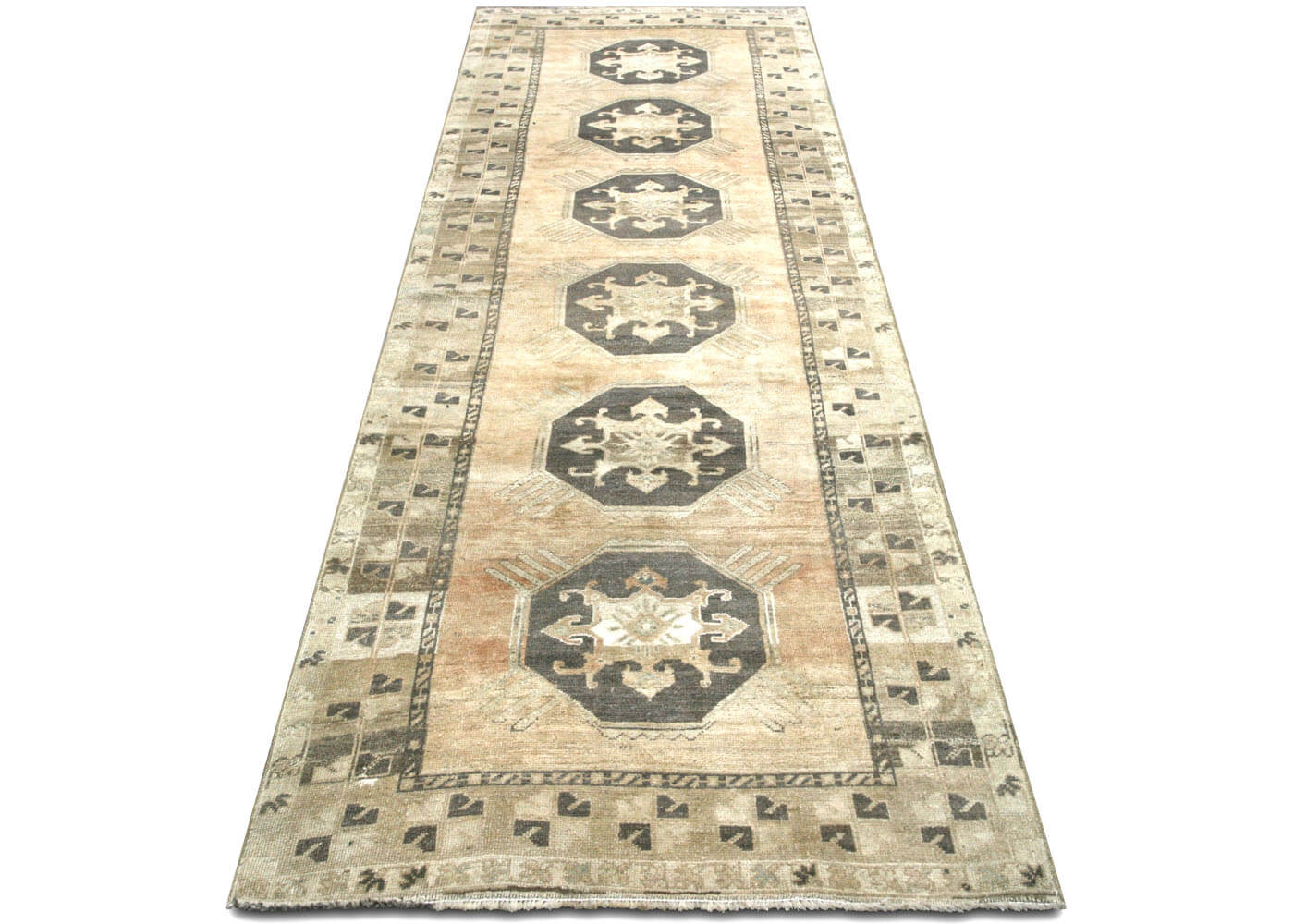 Vintage Turkish Oushak Runner - 3'10 x 11'10" - 091127