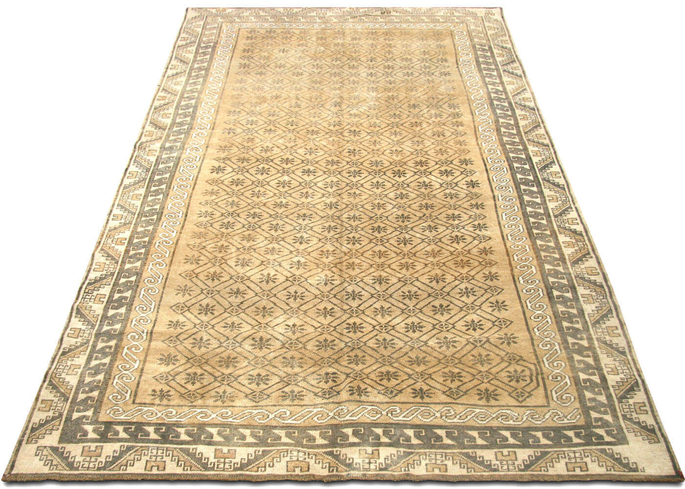 Vintage Turkish Oushak Rug - 6'6" x 10'10" - 091160