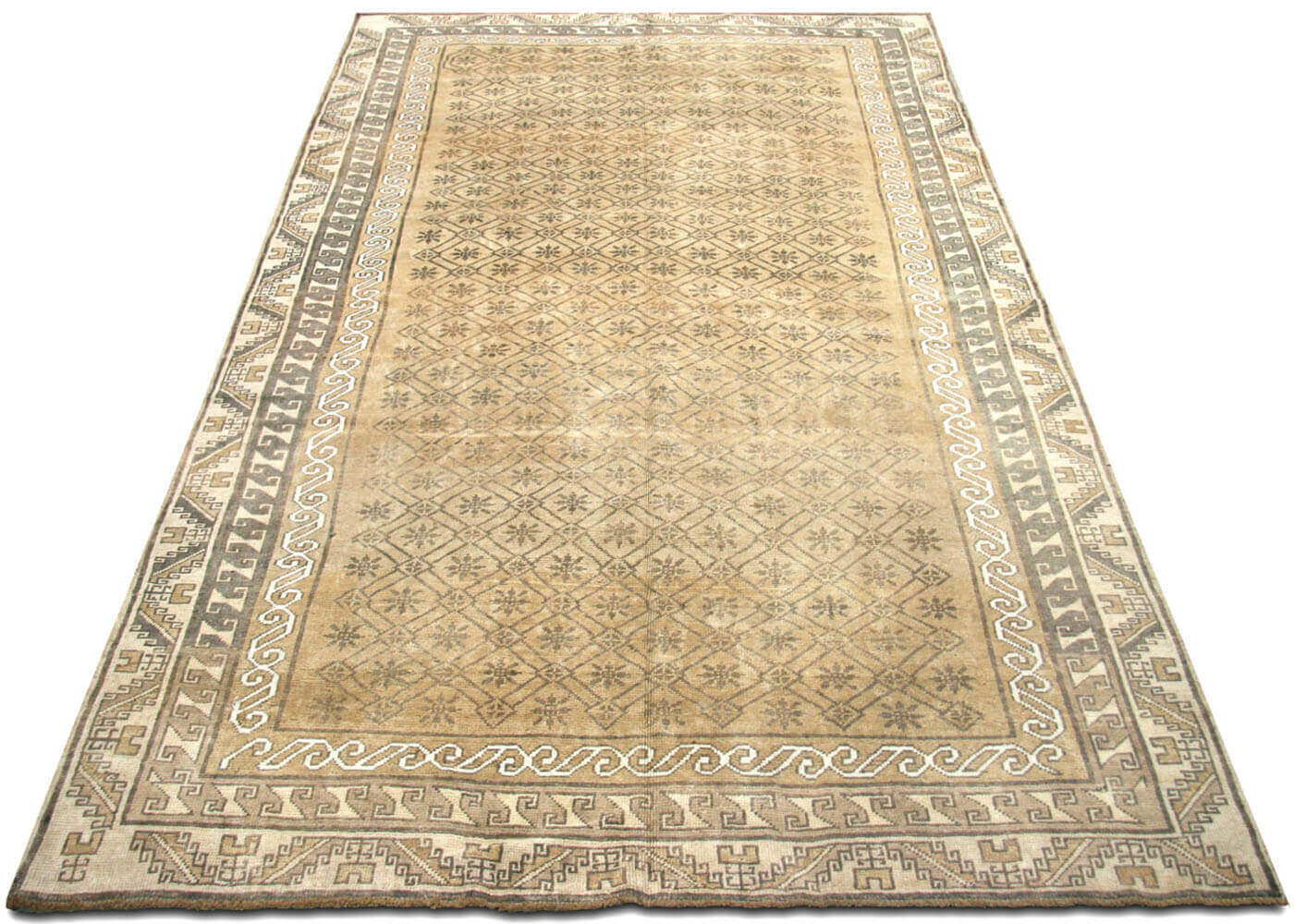 Vintage Turkish Oushak Rug - 6'6" x 10'10" - 091160